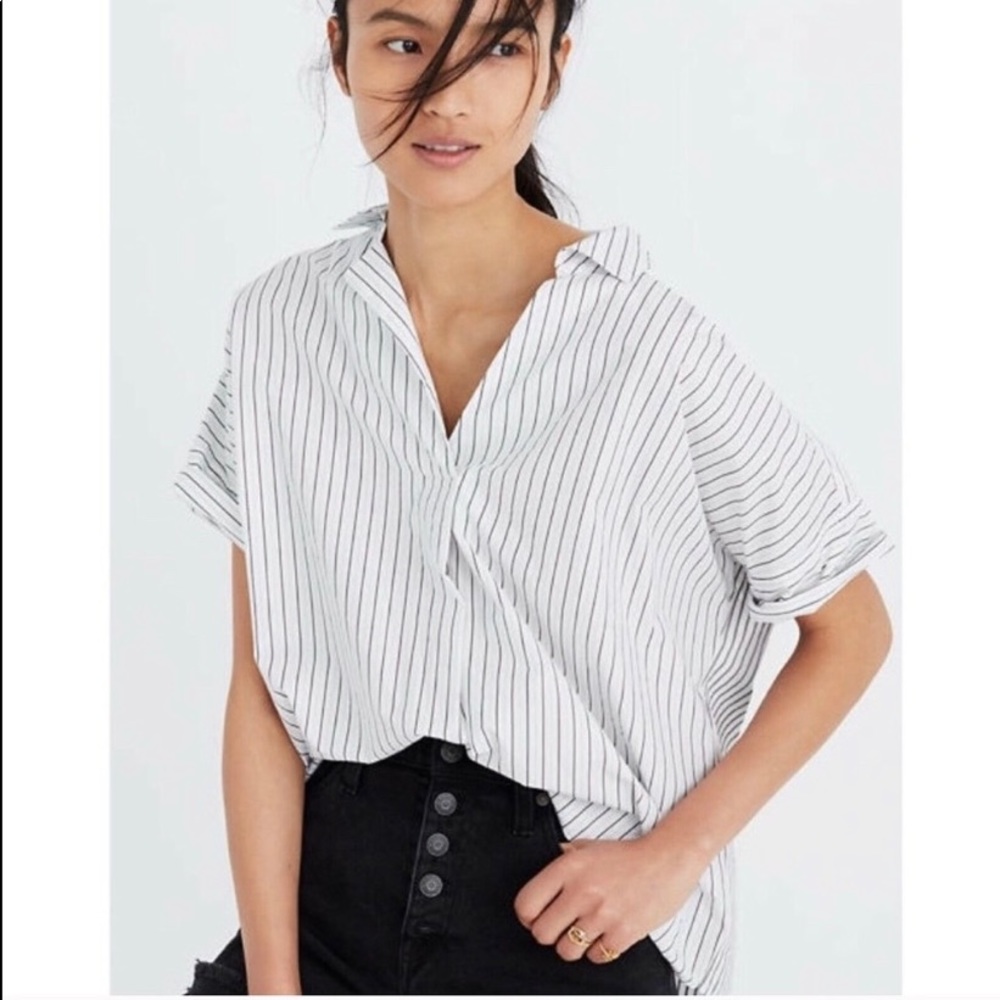 Madewell Button back courier in stripe play